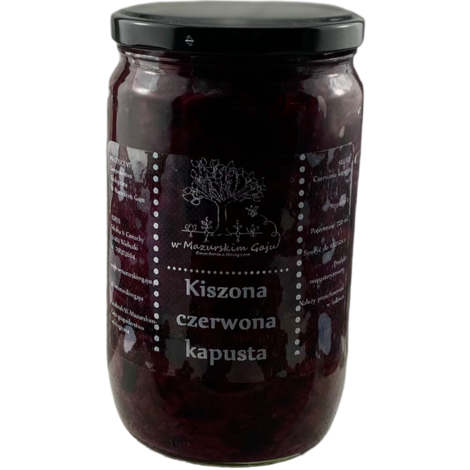 Kiszona ekologiczna czerwona kapusta 720 ml NIEPASTERYZOWANA