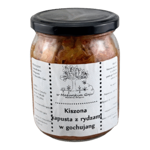 Kiszona ekologiczna kapusta z rydzami w gochujang 540 ml NIEPASTERYZOWANA