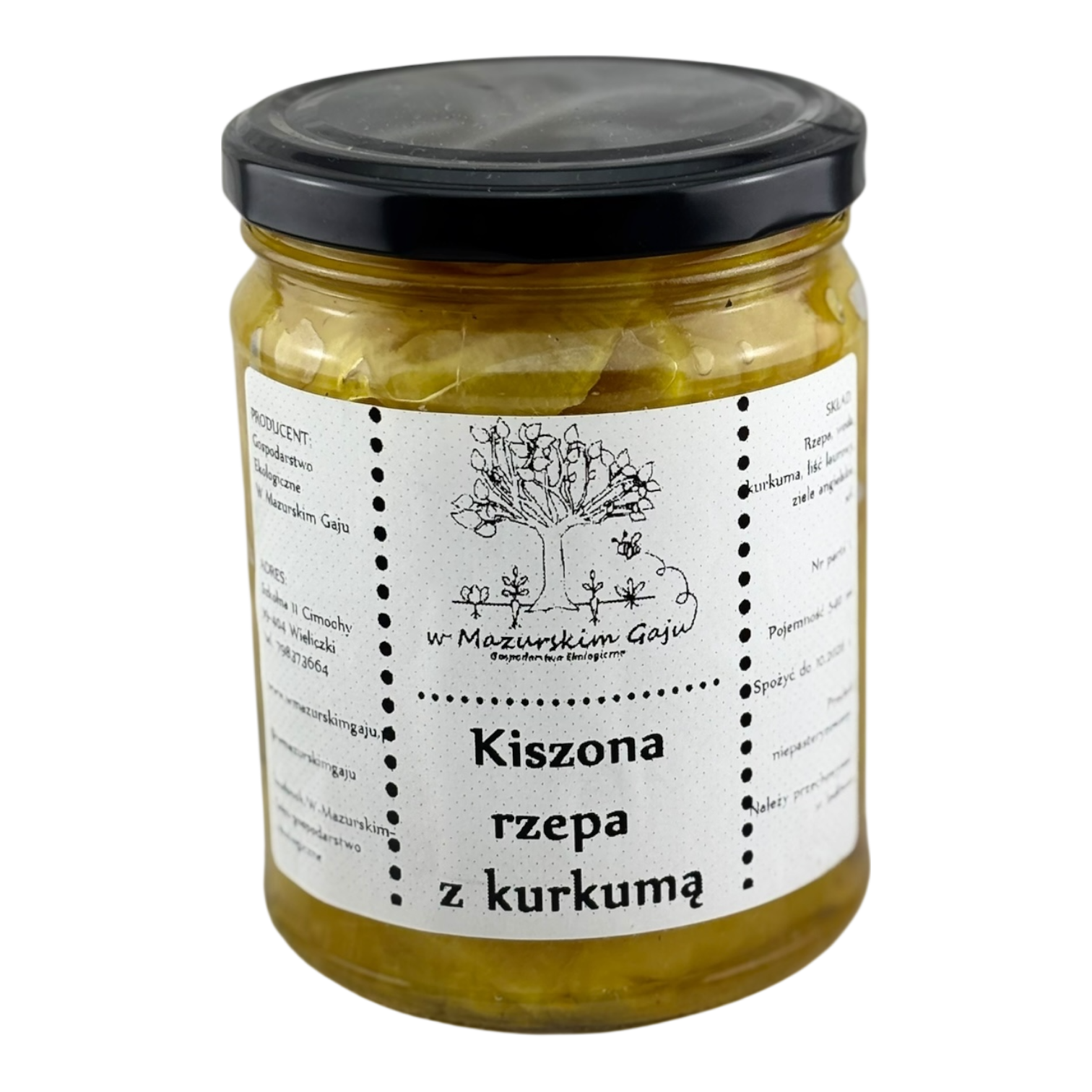 Ekologiczna kiszona rzepa z kurkumą i pieprzem 540 ml NIEPASTERYZOWANA