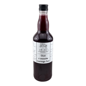 Żywy ocet z ekologicznych owoców czarnego bzu 500 ml NIEPASTERYZOWANY
