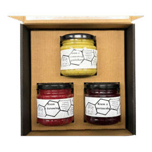 Zestaw prezentowy 3 x 200 ml miód kremowany w pudełku kartonowym