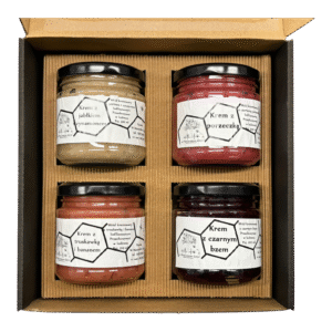 Zestaw prezentowy 4 x 200 ml miód kremowany w pudełku kartonowym
