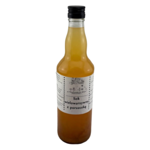 Zakwas z kiszonej marchewki, pora, cebuli i czerwonej porzeczki 500 ml