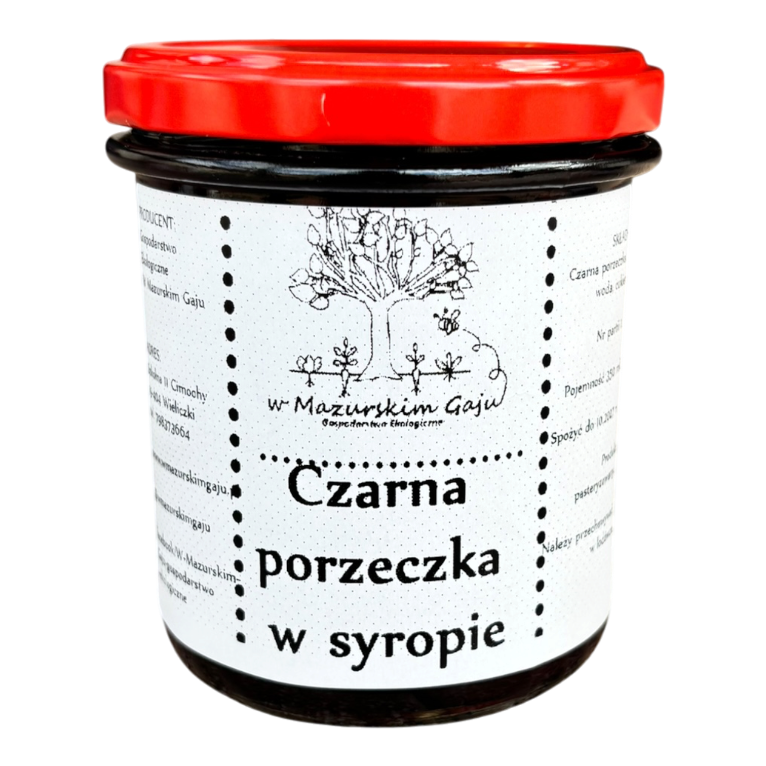 Ekologiczna czarna porzeczka w syropie 350 ml